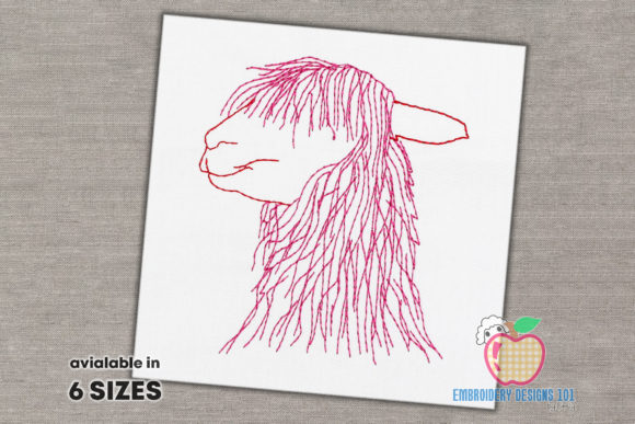 Alpaca Head with Red Hairs: Boutique Embroidery Review
