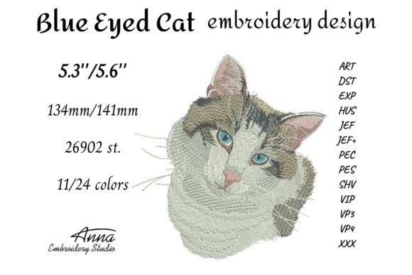 Blue Eyed Cat: The Coziest Seasonal Embroidery for Cat Lovers
