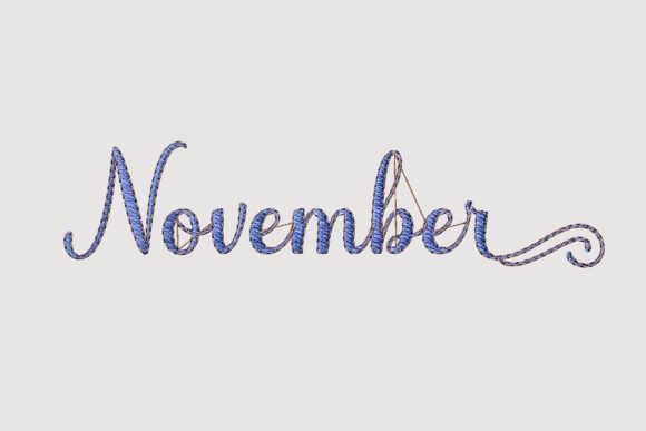 November Lettering with Border: A Designer’s Embroidery Review