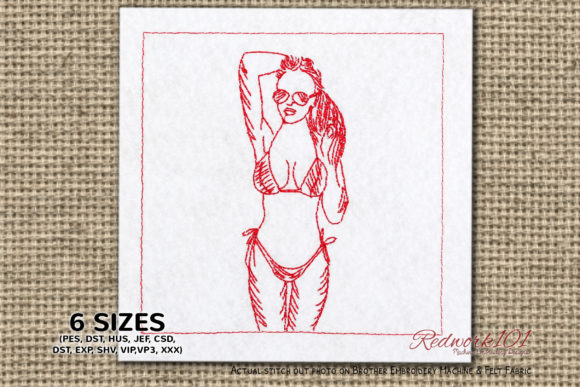 Woman in Bikini Playing with Hair: Embroidery Designer Review